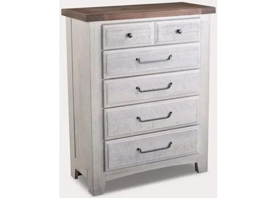 SAWMILL ALABASTER TWO-TONE 5-DRAWER CHEST