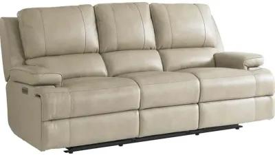 Bassett Parsons Flax Leather Triple Power Sofa