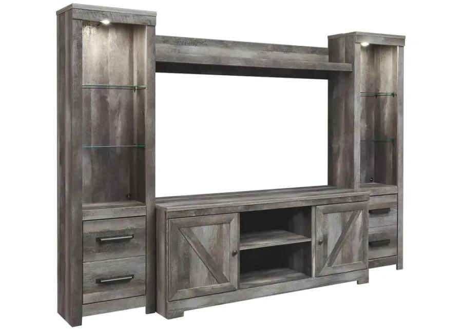 WYNNLOW 4-PIECE ENTERTAINMENT CENTER GRAY SIGNATURE DESIGN