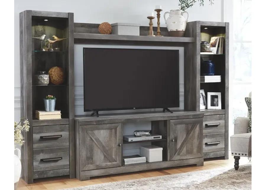 WYNNLOW 4-PIECE ENTERTAINMENT CENTER GRAY SIGNATURE DESIGN