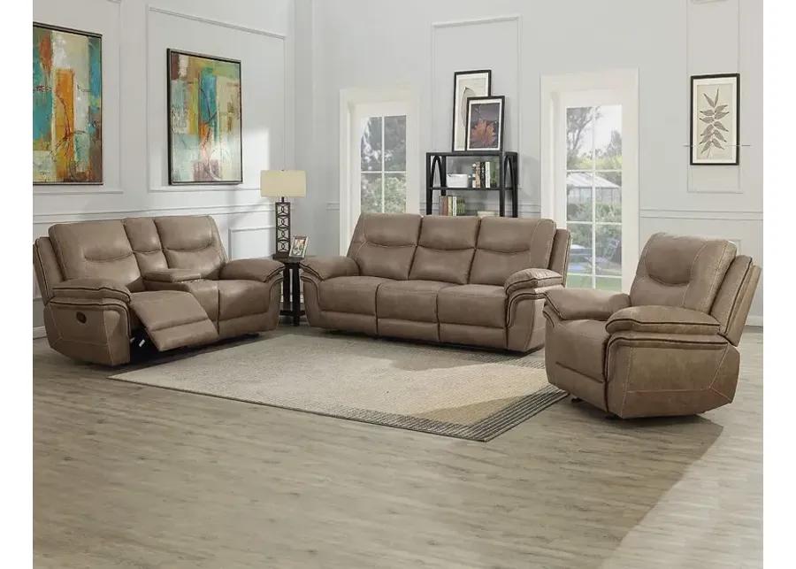 ISABELLA MANUAL RECLINING CONSOLE LOVESEAT SAND