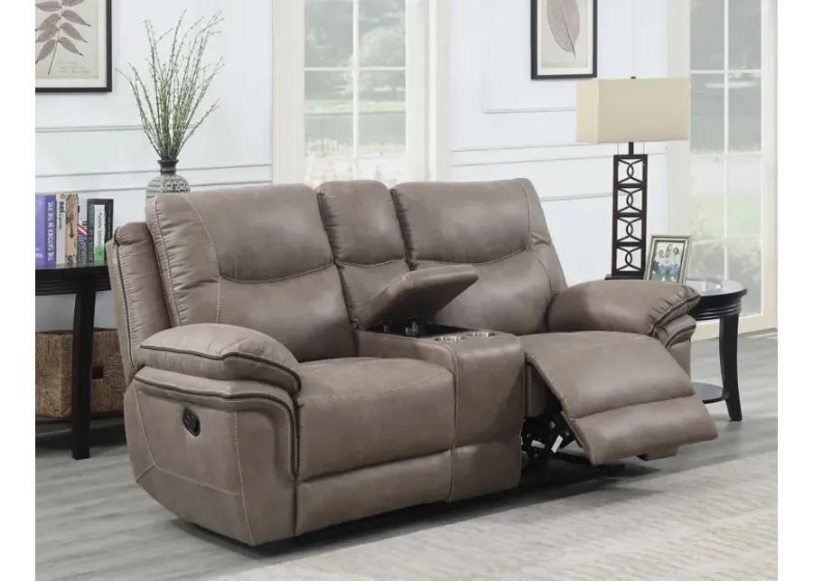 ISABELLA MANUAL RECLINING CONSOLE LOVESEAT SAND