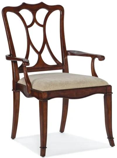 Hooker Furniture Charleston Upholstered Seat Brown Armchair