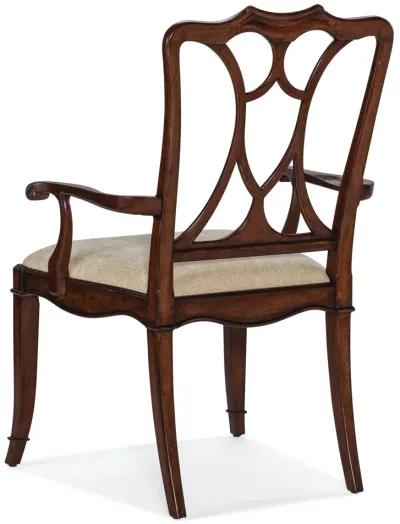 Hooker Furniture Charleston Upholstered Seat Brown Armchair