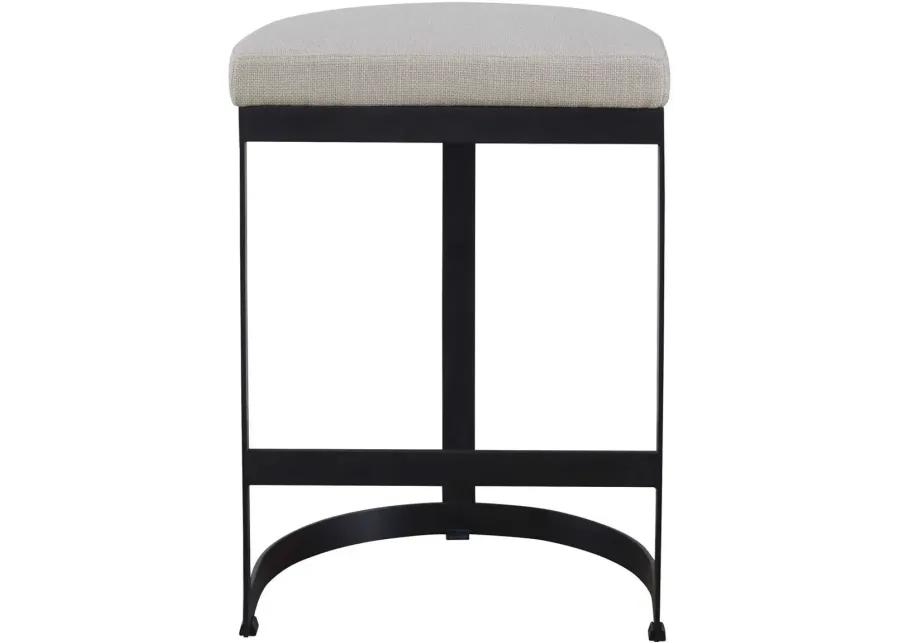 IVANNA MATTE BLACK IRON COUNTER HEIGHT STOOL