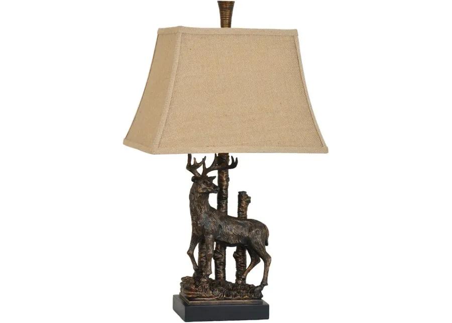 DEER RESIN BRONZE TABLE LAMP