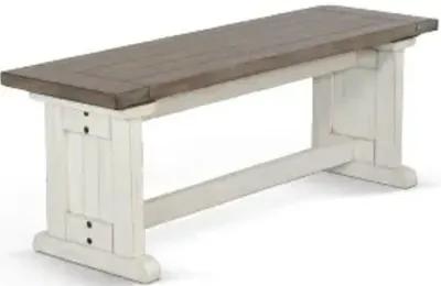 Sunny Designs Pasadena Marble White & Buck Skin Side Bench