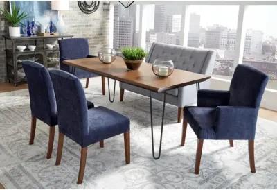 FURNISHINGS DENAI FABRIC ARM CHAIR - KENLEY INDIGO