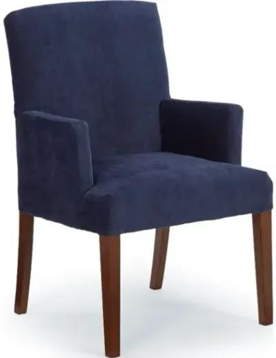 FURNISHINGS DENAI FABRIC ARM CHAIR - KENLEY INDIGO