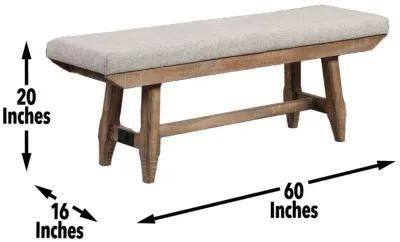 Steve Silver Riverdale Driftwood Upholstered Bench