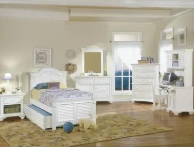 American Woodcrafters Kids/Teens Cottage Traditions Complete Twin Bed in Clean White Cottage Finish