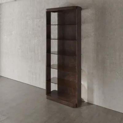 Casa Inspirata Madras Bookcase in Brunette Dark Brown Wood Finish