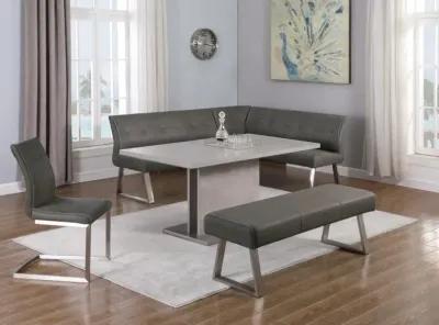 Chintaly Kalinda Contemporary Dining Set with Extendable Table & 4 Upholstered Chairs