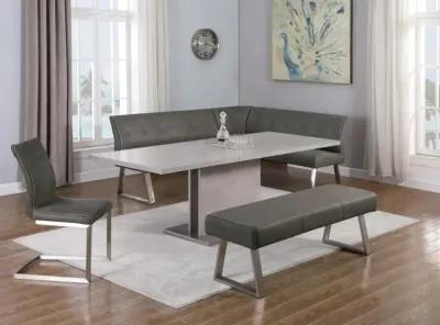 Chintaly Kalinda Contemporary Dining Set with Extendable Table & 4 Upholstered Chairs