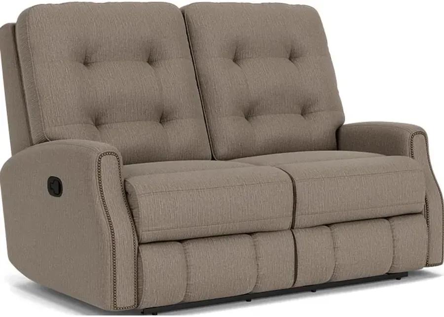 DEVON BROWN PEWTER RECLINING LOVESEAT