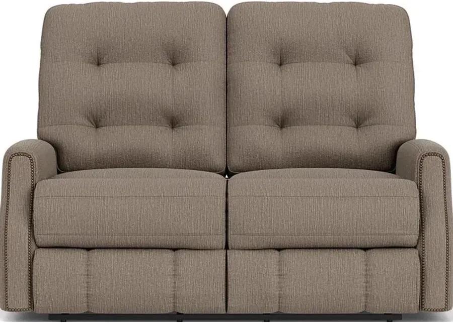 DEVON BROWN PEWTER RECLINING LOVESEAT