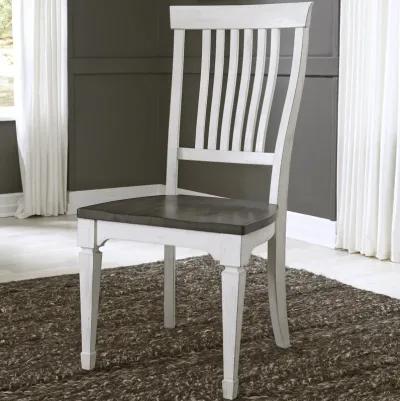 Liberty Furniture Allyson Park Wire Brushed White Slat Back Side Chair