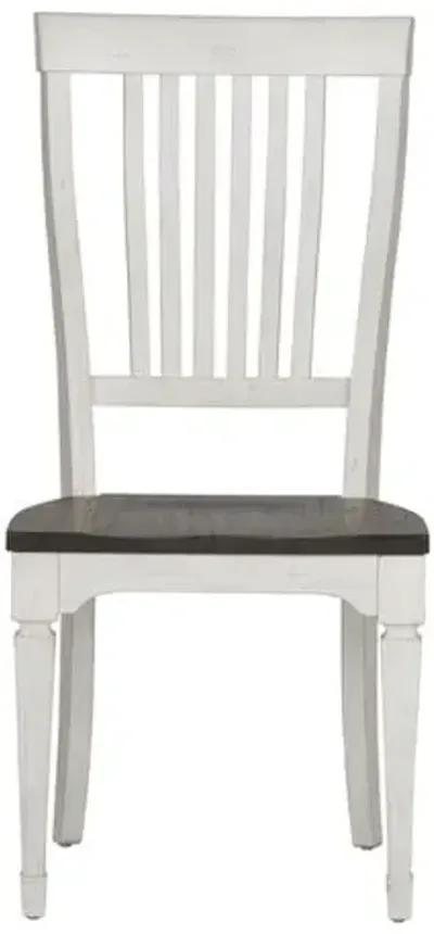 Liberty Furniture Allyson Park Wire Brushed White Slat Back Side Chair