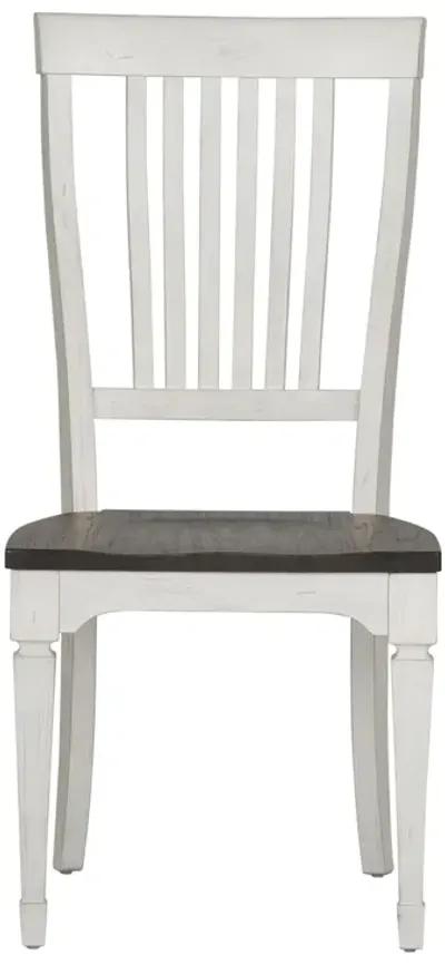 Liberty Furniture Allyson Park Wire Brushed White Slat Back Side Chair