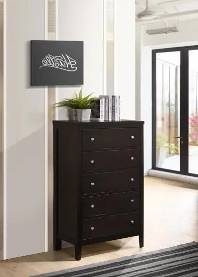 Coaster Carlton 5-Drawer Bedroom Chest Cappuccino