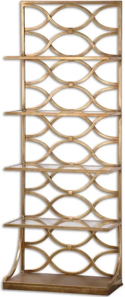 Uttermost Lashaya Gold Etagere Bookcase