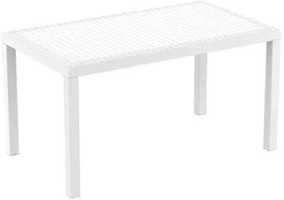 55 Inch Orlando Wickerlook Rectangle Outdoor Dining Table White