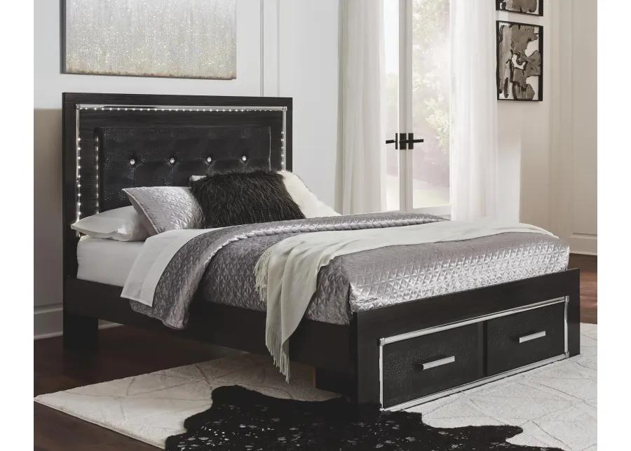 KAYDELL QUEEN PANEL BED WITH STORAGE BLACK SIGNATURE DESIGN