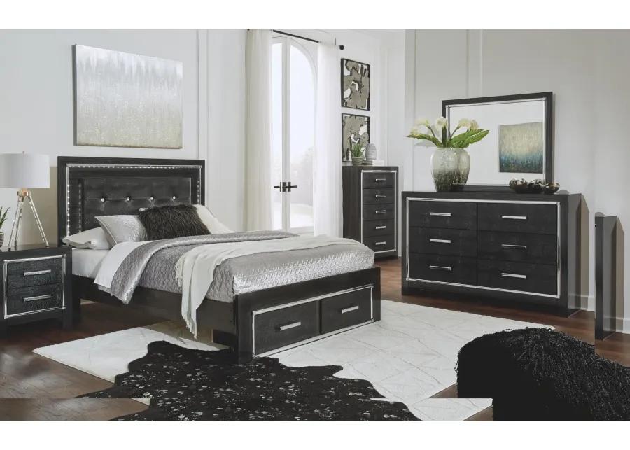 KAYDELL QUEEN PANEL BED WITH STORAGE BLACK SIGNATURE DESIGN