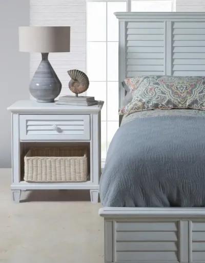 Palmetto Home Cane Bay White Queen Louvered Headboard