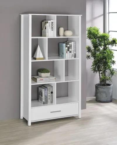 Coaster Dylan 68 Inch 4-Shelf Storage Bookshelf White High Gloss