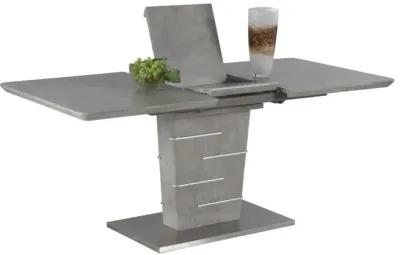 Chintaly Jezebel Concrete Veneer Top Dining Table with Butterfly Extension