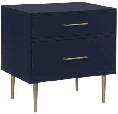 Linon Gloria 2-Drawer Night Stand Navy