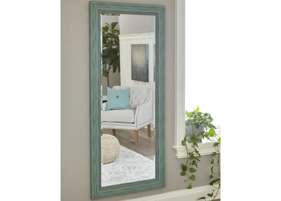 JACEE FLOOR MIRROR ANTIQUE TEAL SIGNATURE DESIGN