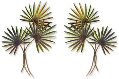 FAN PALM TREE PAIR WALL ART