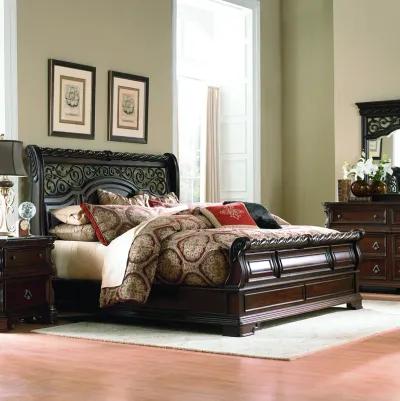 Liberty Furniture Complete King Bedroom Set Sleigh Bed, Dresser, Mirror, Chest & Nightstand Arbor Place