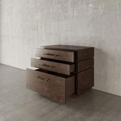 Mattone Lateral File In Brunette Dark Brown Wood Finish