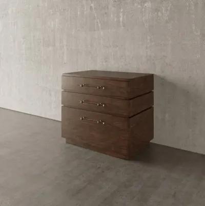 Mattone Lateral File In Brunette Dark Brown Wood Finish