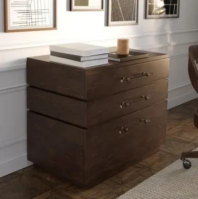 Mattone Lateral File In Brunette Dark Brown Wood Finish