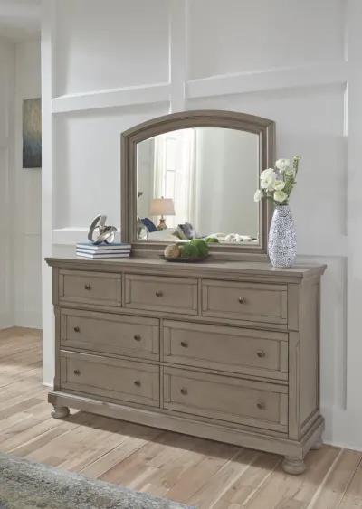 Ashley Lettner Dresser & Mirror 7-Drawer Light Gray