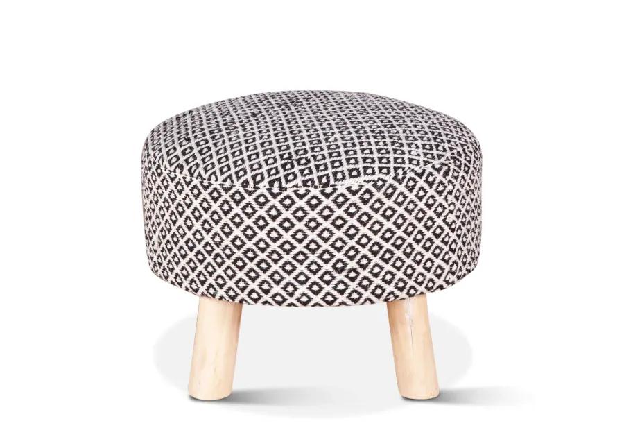 MARRAKECH UPHOLSTERED HANDLOOM DURRY STOOL