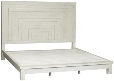 Liberty Furniture Complete King Bedroom Set White Oak Platform Bed, Dresser, Mirror & Chest Modern Farmhouse