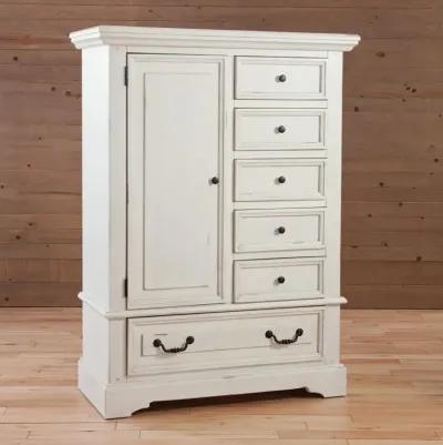 STONEBROOK DISTRESSED ANTIQUE WHITE STONEBROOK GENTLEMAN'S CHEST