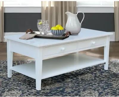 John Thomas Destinations Spencer Coffee Table in Pure White