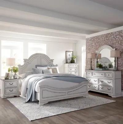 Liberty Furniture Complete Queen Bedroom Set Panel Bed, Dresser, Mirror, Chest & Nightstand Magnolia Manor