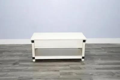 Sunny Designs Bayside Marble White Coffee Table with Lift-Top