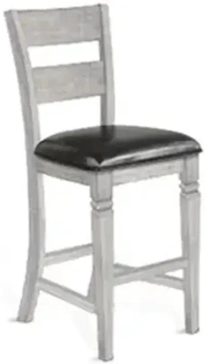 Sunny Designs Alpine Grey 30 Inch Ladderback Barstool with Cushioned Seat