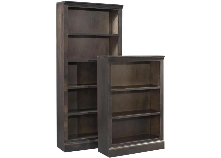 CHURCHILL 48 INCH GHOST BLACK BOOKCASE WITH 2 FIXED SHELVES