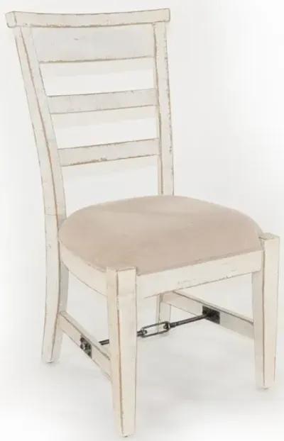 Sunny Designs Marina White Sand Black Sand Arm Dining Chair Cushioned Seat