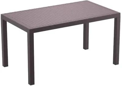 Compamia 55 Inch Orlando Wickerlook Rectangle Outdoor Dining Table Brown