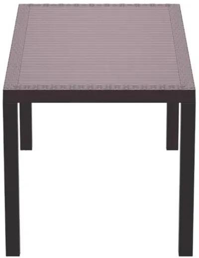 Compamia 55 Inch Orlando Wickerlook Rectangle Outdoor Dining Table Brown